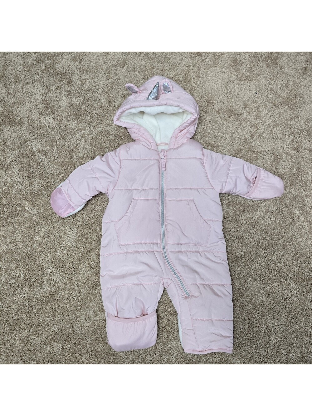 Wippette Pink Unicorn baby Girls snow suit 3-6 months